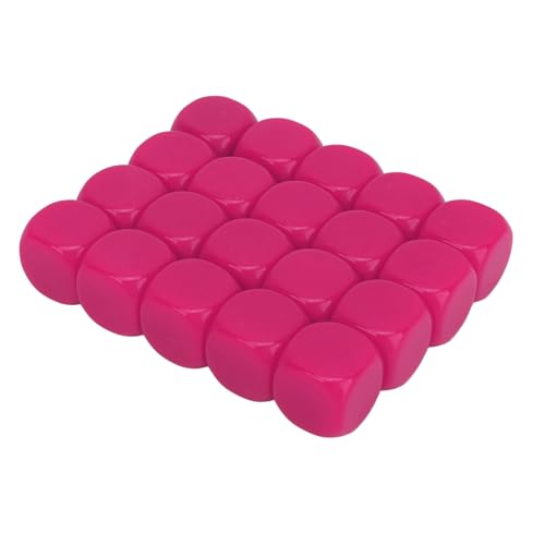 20pcs Leere Plastikwürfel 16mm Abgerundeter Eckbildungsspielzeug Brettspiel Party Würfel, Ideal für Aktivitäten Im Klassenzimmer und Familienspaß (Rosenrot) von NOENNULL