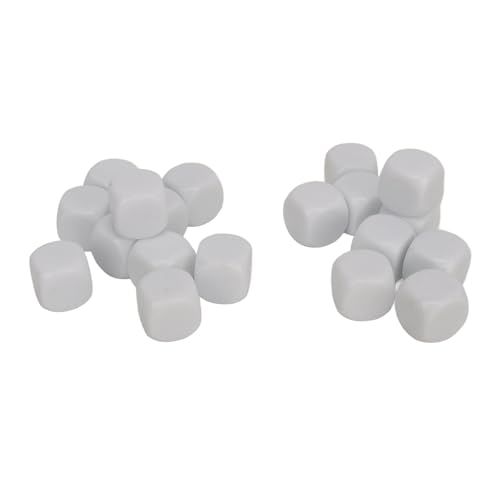 20pcs Leere Plastikwürfel 16mm Abgerundeter Eckbildungsspielzeug Brettspiel Party Würfel, Ideal für Aktivitäten Im Klassenzimmer und Familienspaß (Weiß) von NOENNULL