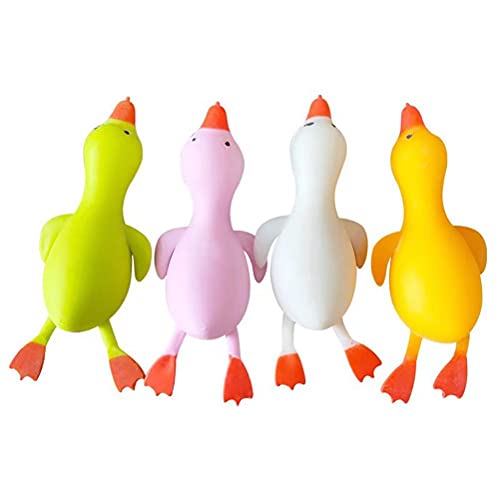 4-teiliges Enten-Quetschspielzeug, Buntes Entenspielzeug Kinder und Erwachsene, Enten-Stressspielzeug, Squishy-Stressball, Teigball, Sensorisches Spielzeug (4Pcs) von NOENNULL