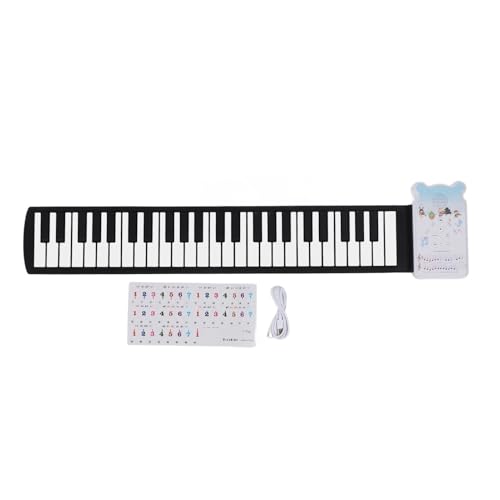 49 Tasten, Aufrollbare Klaviertastatur, 8 Töne, Tragbares Aufrollbares Klavier, Wiederaufladbar, Faltbar, Silikon, Elektronische Tastatur mit Lautsprecher für Kinder von NOENNULL