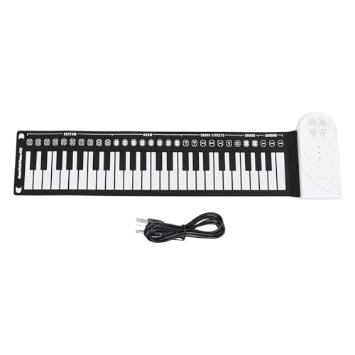 49-Tasten-Roll-Up-Keyboard, Klavier, Faltbar, Tragbar, Klaviertastatur-Matte, Elektronische Hand-Roll-Piano-Tastatur, Reiseklavier, Eingebauter Lautsprecher von NOENNULL