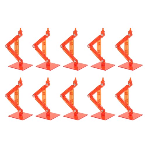 Action-Figuren-Ständer – 10 Stück Action-Figuren-Display-Halter, Hochstabiler Puppenmodell-Stützständer 6-Zoll-Action-Puppen (Transparentes Rot) von NOENNULL