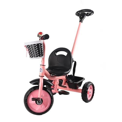 Kinder-Dreirad, Balance-Trike, Klappbare Pedale, Verstellbarer Schiebegriff, Richtungskontrolle, Kleinkind-Fahrrad (Rosa) von NOENNULL