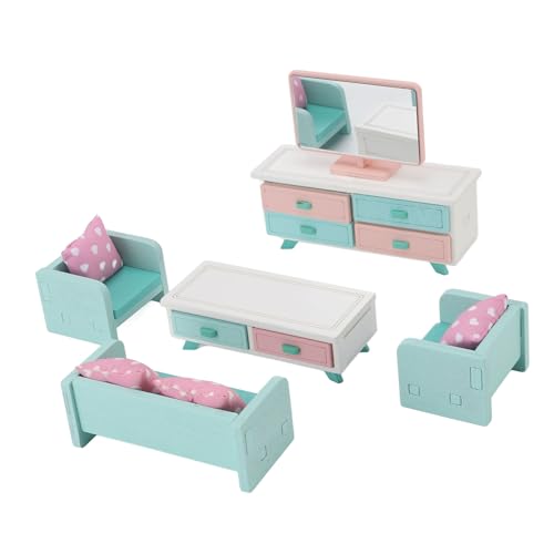 Miniatur -Puppenhausmöbel Set, Dollhouse Wohnzimmer Möbel Szene Tun, um Möbel Spielzeug Dollhouse Miniaturmöbel Schlafzimmer Set für kinders von NOENNULL