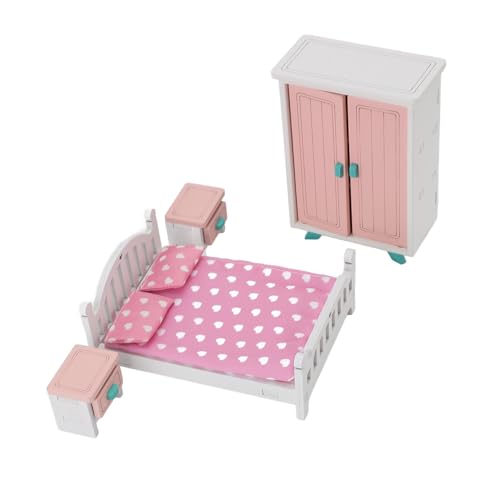 Miniaturpuppenhausmöbel Set, Simulation Miniaturpuppenhaus Schlafzimmer Szene Kleine Möbel Haus Rollenspiele Pädagogische Spielzeug Miniaturmöbel Schlafzimmer Set für von NOENNULL