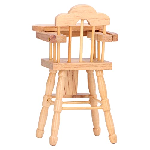 NOENNULL 1:12 Skala Dollhouse Miniatur Baby High Stuhl, Realistischer Holzpuppenstuhl für Dollhouse Kindergarten, Babyparty- und Geburtstagsfeierdekor, Winziges Möbelmodell für Sammler NOENNULL 1:12 Skala Dollhouse Miniatur Baby High Stuhl, Realistischer Holzpuppenstuhl für Dollhouse Kindergarten, Babyparty- und Geburtstagsfeierdekor, Winziges Möbelmodell für Sammler von NOENNULL