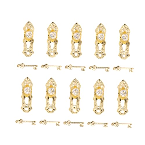 NOENNULL 10 Set Miniatur -Kristall -Türknauf mit Lock & Key - 1:12 Legierungspuppenhauszubehör, Lebenslange Möbelhardware für DIY -Handwerksprojekte NOENNULL 10 Set Miniatur -Kristall -Türknauf mit Lock & Key - 1:12 Legierungspuppenhauszubehör, Lebenslange Möbelhardware für DIY -Handwerksprojekte von NOENNULL