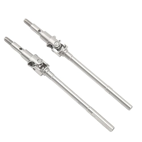 NOENNULL 2PCS RC Auto Vordere Antriebswelle RC CVD Antriebswelle Set Antriebswelle Set Edelstahl RC Vordere CVD Antriebswelle Upgrades Teile für FMS 1/10 Fernbedienung Auto Silber von NOENNULL