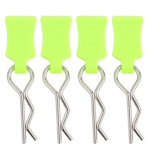 NOENNULL 4 Stück Universal RC Car Body Clips mit Pull Tabs Pins für 1/8 1/10 1/12 RC Car Shell Ersatzteile (Gelbgrün) von NOENNULL