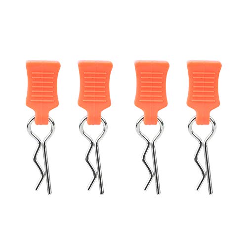 NOENNULL 4 Stück Universal RC Car Body Clips mit Pull Tabs Pins für 1/8 1/10 1/12 RC Car Shell Ersatzteile (Orange) von NOENNULL