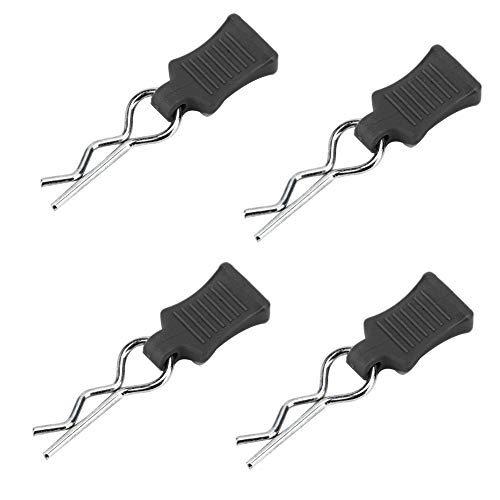 NOENNULL 4 Stück Universal RC Car Body Clips mit Pull Tabs Pins für 1/8 1/10 1/12 RC Car Shell Ersatzteile (Schwarz) von NOENNULL