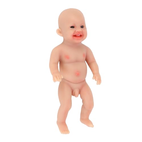 NOENNULL 6-Zoll-Neugeborenen-Silikon-Neugeborenenpuppen, Lebensechte Babypuppe, Süße Weiche Silikon-Massiv-Echtbabypuppe für Kleinkinder (Junge) von NOENNULL