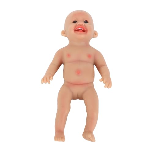 NOENNULL 6-Zoll-Neugeborenen-Silikon-Neugeborenenpuppen, Lebensechte Babypuppe, Süße Weiche Silikon-Massiv-Echtbabypuppe für Kleinkinder (Mädchen) von NOENNULL