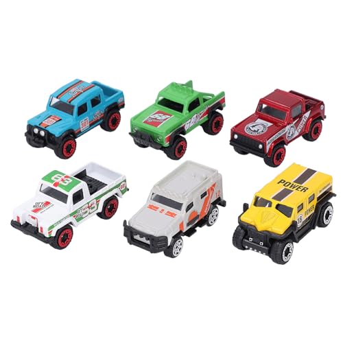 NOENNULL 6PCS 1:64 Legierungspfus Im Maßstab Skaliert, Hohe Simulation Sterben, Pull -Back -Spielzeugautos für Kinder, Sammler -Mini -Rennwagen Zum Spielen und Display (Stadt SUV) von NOENNULL