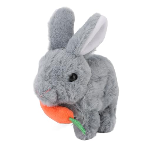 NOENNULL Bunny Toy Plush Interactive Ostern Electronic Hopping Bunny Toy mit Sound Wiggle Ohren für Geburtstagsgeschenke (Grau) von NOENNULL