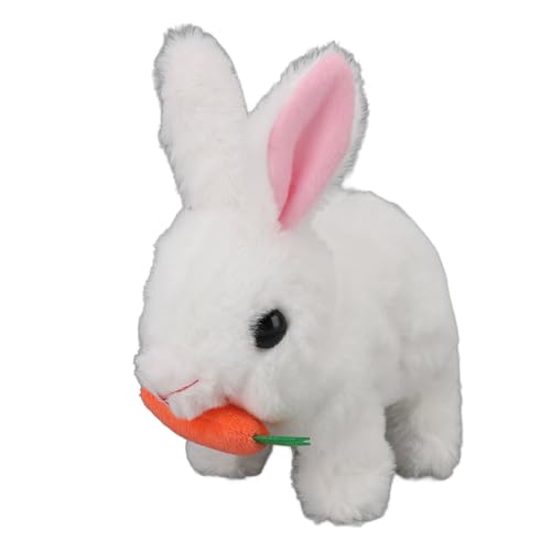 NOENNULL Bunny Toy Plush Interactive Ostern Electronic Hopping Bunny Toy mit Sound Wiggle Ohren für Geburtstagsgeschenke (Weiß) von NOENNULL