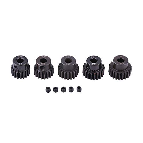 NOENNULL Gears Raidenracing Stahlmotorgetriebe-Teile-Set 1 8 RC-Automotor, 32Dp, 5 mm, 17T-21T, 5 Stück von NOENNULL