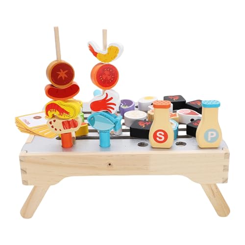 NOENNULL Holz BBQ Playset Educational Küchenspielzeug für Kleinkinder, Vollständige Grill -Set mit Realistischem BBQ -Accessoires für das Fantasievolle Lernrollenspiel NOENNULL Holz BBQ Playset Educational Küchenspielzeug für Kleinkinder, Vollständige Grill -Set mit Realistischem BBQ -Accessoires für das Fantasievolle Lernrollenspiel von NOENNULL