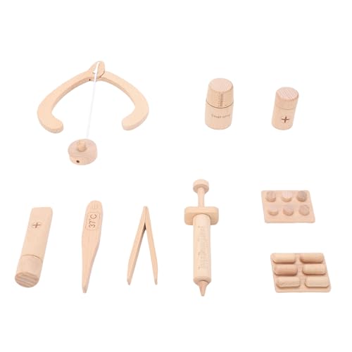 NOENNULL Kinderarzt Playset, Kinderhölzernoktor-Spielset mit Stethoscope & Tools, Sicheres Buchenholzspielzeug-Set für 2-6-Jährige, für Rollenspiele Spaß NOENNULL Kinderarzt Playset, Kinderhölzernoktor-Spielset mit Stethoscope & Tools, Sicheres Buchenholzspielzeug-Set für 2-6-Jährige, für Rollenspiele Spaß von NOENNULL