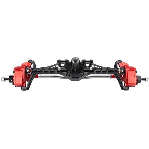 NOENNULL Vorderachse RC Crawler Metall Vorderportalachse Baugruppe Axial Capra 1.9 UTB RC Auto (Schwarz Rot) von NOENNULL