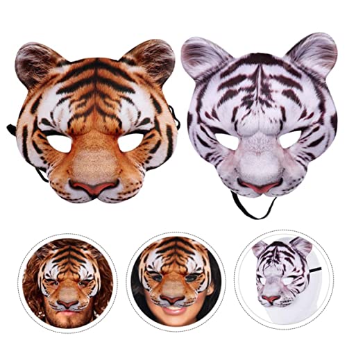 NOLITOY 1 Satz 2 Stücke tierische Maske Spukhaus Tiger Cosplay Kostüm halloween deko halloween kostüm fiesta deko Tiger-Maske-Cosplay Tigermaske Halloween bilden Leistungsrequisiten von NOLITOY