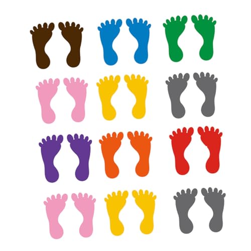 NOLITOY 12 Paare Bunte Fußabdruck Bodenaufkleber aus PVC Selbstklebende Dekorative Fußspuren für Kindergarten Spielzimmer rutschfeste Wasserfeste Bodendekoration für Glatte Oberflächen NOLITOY 12 Paare Bunte Fußabdruck Bodenaufkleber aus PVC Selbstklebende Dekorative Fußspuren für Kindergarten Spielzimmer rutschfeste Wasserfeste Bodendekoration für Glatte Oberflächen von NOLITOY