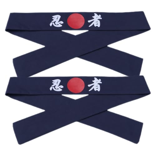 NOLITOY 2 Stück Japanischer Koch-Stirnband Sushi-Koch Hachimaki Karate-Ninja-Bandana Zum Anbinden Kostüm-Kopfbedeckung Für Karate-Sport Kochen Küche Party-Dekorationen von NOLITOY