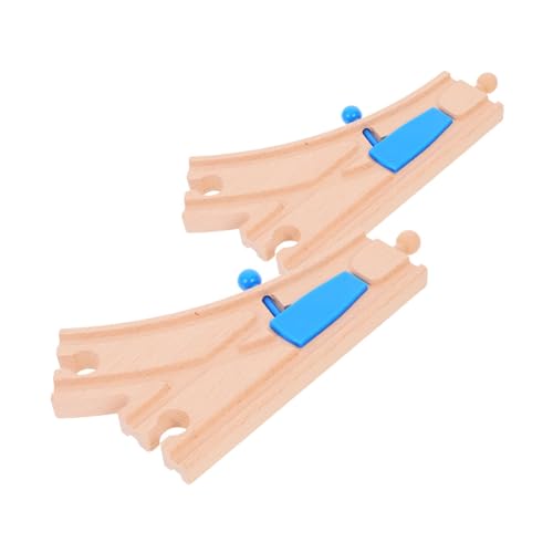 NOLITOY 2 Stück Teiliges Holz Weichen Gleis Set für Holzeisenbahn Zubehör Kompatibel mit Großen Marken Blaues Gleis mit Gebogenem Schienenabschnitt Pädagogisch Wertvoll Fördert Motorik NOLITOY 2 Stück Teiliges Holz Weichen Gleis Set für Holzeisenbahn Zubehör Kompatibel mit Großen Marken Blaues Gleis mit Gebogenem Schienenabschnitt Pädagogisch Wertvoll Fördert Motorik von NOLITOY