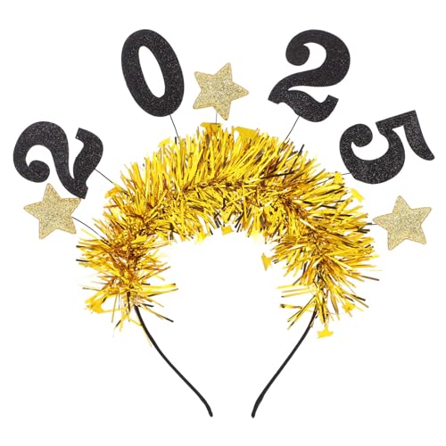 NOLITOY 2025 Schlangenjahr-stirnband Frohes Neues Jahr Haarband Neues Jahr Kopf Bopper Glitzer-zahlenkopfschmuck Haarschmuck Für Silvester -requisite Für Das Neue Jahr Latte-kunst von NOLITOY