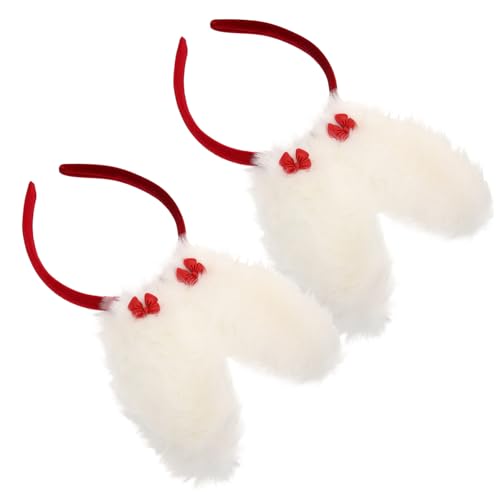 NOLITOY 2St Osterhasen-Stirnband faschings haarschmuck plüsch haarband Hasenohr Stirnband Haarband für Weihnachten geschwollen Haarband mit Clips Stirnband Ohren Osterparty-Stirnband Stoff von NOLITOY