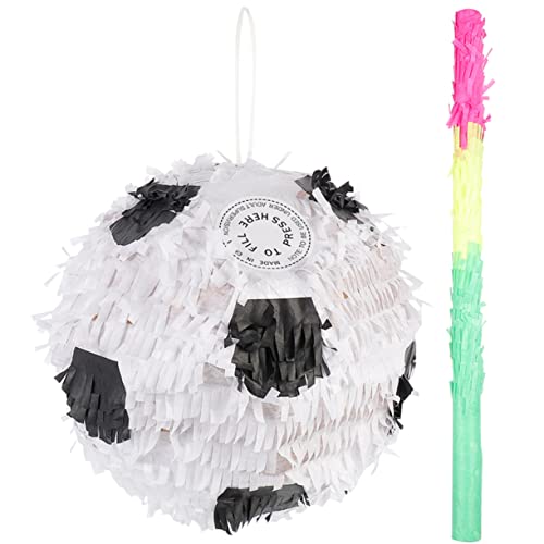 NOLITOY 2st Piñata Softball-pinata Pool-party-pinatas Für Geburtstagsfeier Fußball-partygeschenke Fußballspieler-pinata Fußball-pinata Mit Pinata-stab Sport Papier Partybedarf Kind von NOLITOY