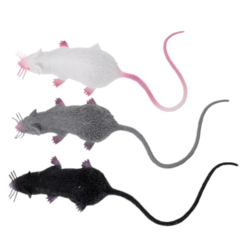 NOLITOY 3 Stück Teiliges Realistisches Mäusemodell Lebensnahes Lernspielzeug für Authentische Mäusedekoration für Halloween und Garten Detailgetreu Gestaltete Mäusefiguren für Streiche NOLITOY 3 Stück Teiliges Realistisches Mäusemodell Lebensnahes Lernspielzeug für Authentische Mäusedekoration für Halloween und Garten Detailgetreu Gestaltete Mäusefiguren für Streiche von NOLITOY