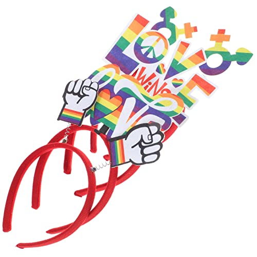 NOLITOY 4 Stück Lgbt-stirnband Stolz Merch Pride Month Stirnband Hautpflege-stirnband Stirnbänder Für Damen Regenbogen-haarband Regenbogen-accessoires Männer- Begeisterter Fan Plastik von NOLITOY