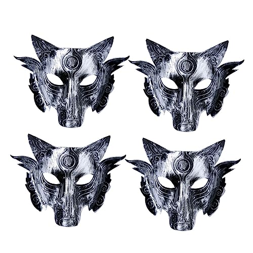 NOLITOY 4 Stück Wolf Kostüm Für Herren Halloween-partybevorzugung Wolf-halloween Großer Böser Wolf Halloween Wolf- Gesichtsabdeckung Wolf Unheimlich Wolf-cosplay Abschlussball Maske Mann von NOLITOY