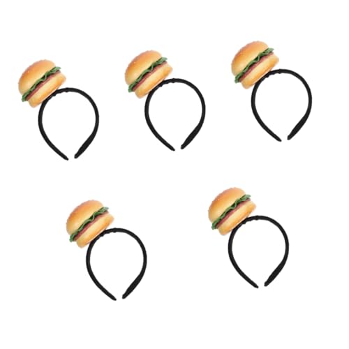 NOLITOY 5 Stück Hamburger Stirnband Cosplay Kopfbedeckung Kostüm Stirnband Cosplay Stirnband Outdoor Stilvolles Stirnband Cartoon Burger Stirnband Neuheit Stirnband Burger Prop Party von NOLITOY