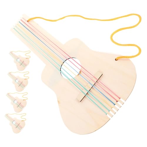 NOLITOY 5 Stück Unvollendete Holzgitarre Teiliges DIY Musikinstrument für Blanko Holz Gitarre zum Bemalen Glatte Oberfläche Sicheres Bastelspielzeug für Jungen und Mädchen NOLITOY 5 Stück Unvollendete Holzgitarre Teiliges DIY Musikinstrument für Blanko Holz Gitarre zum Bemalen Glatte Oberfläche Sicheres Bastelspielzeug für Jungen und Mädchen von NOLITOY