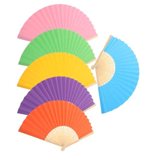 NOLITOY 6 Stück Teiliges Bunter Handlicher Papierfaltfächer für Bemalen und Basteln Leicht und Kompakt für Kindergarten DIY kunstprojekte Party Outdoor aktivitäten NOLITOY 6 Stück Teiliges Bunter Handlicher Papierfaltfächer für Bemalen und Basteln Leicht und Kompakt für Kindergarten DIY kunstprojekte Party Outdoor aktivitäten von NOLITOY