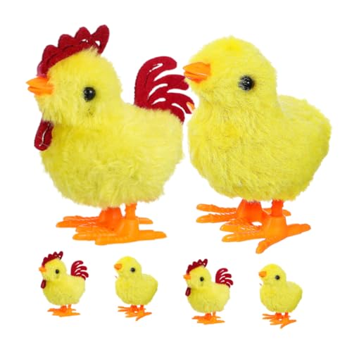NOLITOY 6 Stück Teiliges Wind up Plüschküken Realistische Textur Springendes Mechanisches Kuscheltier Buntes Aufziehspielzeug für Stressabbauendes Ostergeschenk NOLITOY 6 Stück Teiliges Wind up Plüschküken Realistische Textur Springendes Mechanisches Kuscheltier Buntes Aufziehspielzeug für Stressabbauendes Ostergeschenk von NOLITOY