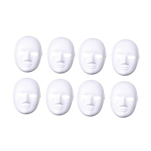 NOLITOY 8st Weiße Opernmaske Halloween-kostümmaske Überstreichbare Papiermaske Weiße Bastelmaske Pappmaché-maske Leere Maske Cosplay Diy-maske Männer Und Frauen Graffiti Kelle von NOLITOY