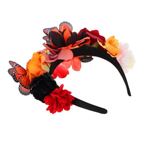 NOLITOY Blumen Schmetterlings Stirnband Große Pailletten Hängende Dekorationen Halloween Pailletten Kleidung Simulationsblumen Schaufensterpuppenkopf Neulackierung Übungs Make Up von NOLITOY