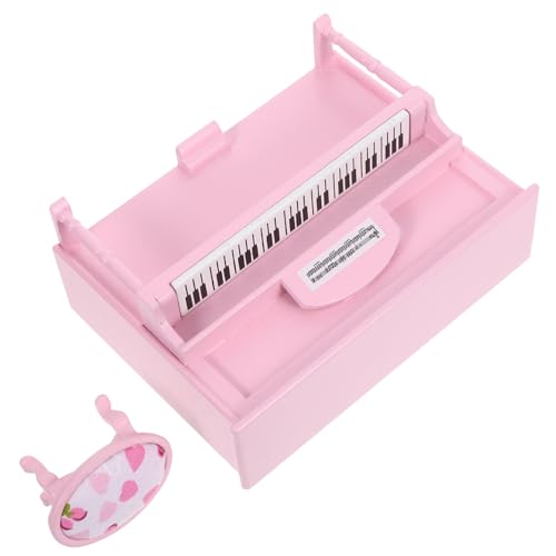 NOLITOY Elegantes Puppenhaus Miniatur Klavier mit Hocker Maßstab Realistische Möbeldekoration für Kinderzimmer und Sammler Fördert Musikalisches Interesse Rosa Mini Piano NOLITOY Elegantes Puppenhaus Miniatur Klavier mit Hocker Maßstab Realistische Möbeldekoration für Kinderzimmer und Sammler Fördert Musikalisches Interesse Rosa Mini Piano von NOLITOY