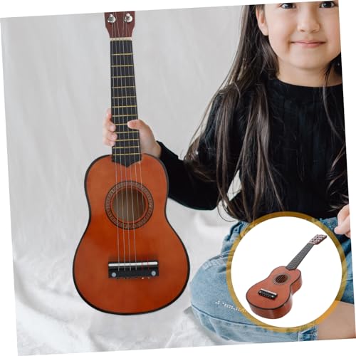 NOLITOY Gitarre Holzspielzeug Musikinstrument Lernspielzeug für Anfänger Mädchen Jungen Frühe Musikalische Kaffee Farbton NOLITOY Gitarre Holzspielzeug Musikinstrument Lernspielzeug für Anfänger Mädchen Jungen Frühe Musikalische Kaffee Farbton von NOLITOY