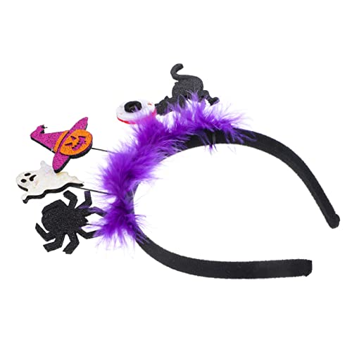 NOLITOY Halloween-stirnband Hexenkostüm Damen Stirnbänder Für Mädchen Halloween-haarspangen Halloween-accessoires Sensenmann Teufel Cosplay Stirnband Mode Festival Haarband Rock Feder von NOLITOY