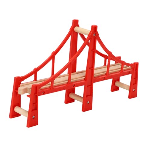 NOLITOY Holz Eisenbahn Brücke Set Rotes DIY Schienensystem Kompatibel mit Anderen Holzeisenbahn für Bauen Motorik und NOLITOY Holz Eisenbahn Brücke Set Rotes DIY Schienensystem Kompatibel mit Anderen Holzeisenbahn für Bauen Motorik und von NOLITOY