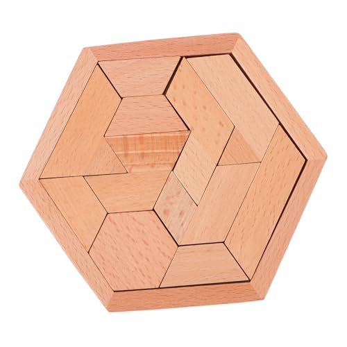 NOLITOY Holz Puzzle Sechseckige Bausteine Montessori Knobelspiel für Teiliges Tangram zur Kreativität Problemlösung und NOLITOY Holz Puzzle Sechseckige Bausteine Montessori Knobelspiel für Teiliges Tangram zur Kreativität Problemlösung und von NOLITOY