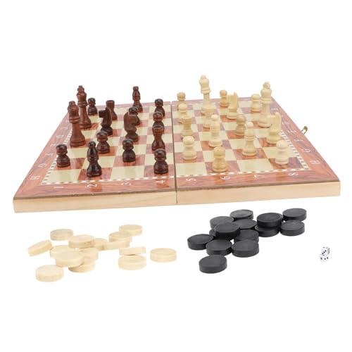 NOLITOY Holzschachspiel für Erwachsene Faltbares Schachbrett mit Schach Dame und Holzspiel Tragbares Lernspielzeug für Zuhause Schule und Outdoor Aktivitäten NOLITOY Holzschachspiel für Erwachsene Faltbares Schachbrett mit Schach Dame und Holzspiel Tragbares Lernspielzeug für Zuhause Schule und Outdoor Aktivitäten von NOLITOY
