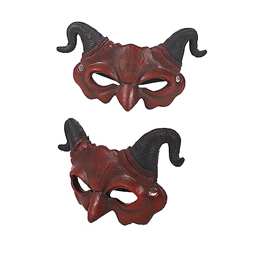 NOLITOY Halloween-horror Teufel Über Uns Halloween-geistermasken Horrormasken Böse Cosplay-maske Halbmaske Halloween-teufelsmesse Schreckliche Kostüme Teufel Kostüme Grusel Mann Tier Japan von NOLITOY