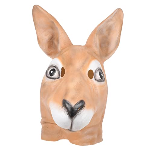 NOLITOY Känguru Gruselige Latexmaske Kostüm Tierische Vollgesichtsmaske Halloween-maske Lustig Halloween Cosplay Party Maske Kopfbedeckung Für Tiere Lustiges Tier Requisiten Abschlussball von NOLITOY