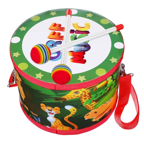 NOLITOY Kindertrommel mit Trommelstöcken Musikinstrument Lernspielzeug für Kleinkinder mit Tragegurt und Doppelseitigem Cartoonmuster Rhythmus und Konzentration NOLITOY Kindertrommel mit Trommelstöcken Musikinstrument Lernspielzeug für Kleinkinder mit Tragegurt und Doppelseitigem Cartoonmuster Rhythmus und Konzentration von NOLITOY