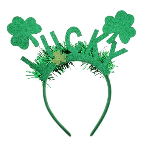 NOLITOY Kopfschmuck aus vierblättrigem Kleeblatt St. Patricks Day st patricks day stirnband damen lustige kopfbedeckung party kopfschmuck st patricks day partyzubehör St. Patricks Haarband von NOLITOY